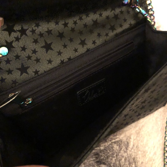 Starry Black Bag with Iridescent Chain Strap - Picture 7 of 8